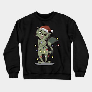 Christmas Carol Singer Cats Caroler for Cat Lovers Crewneck Sweatshirt